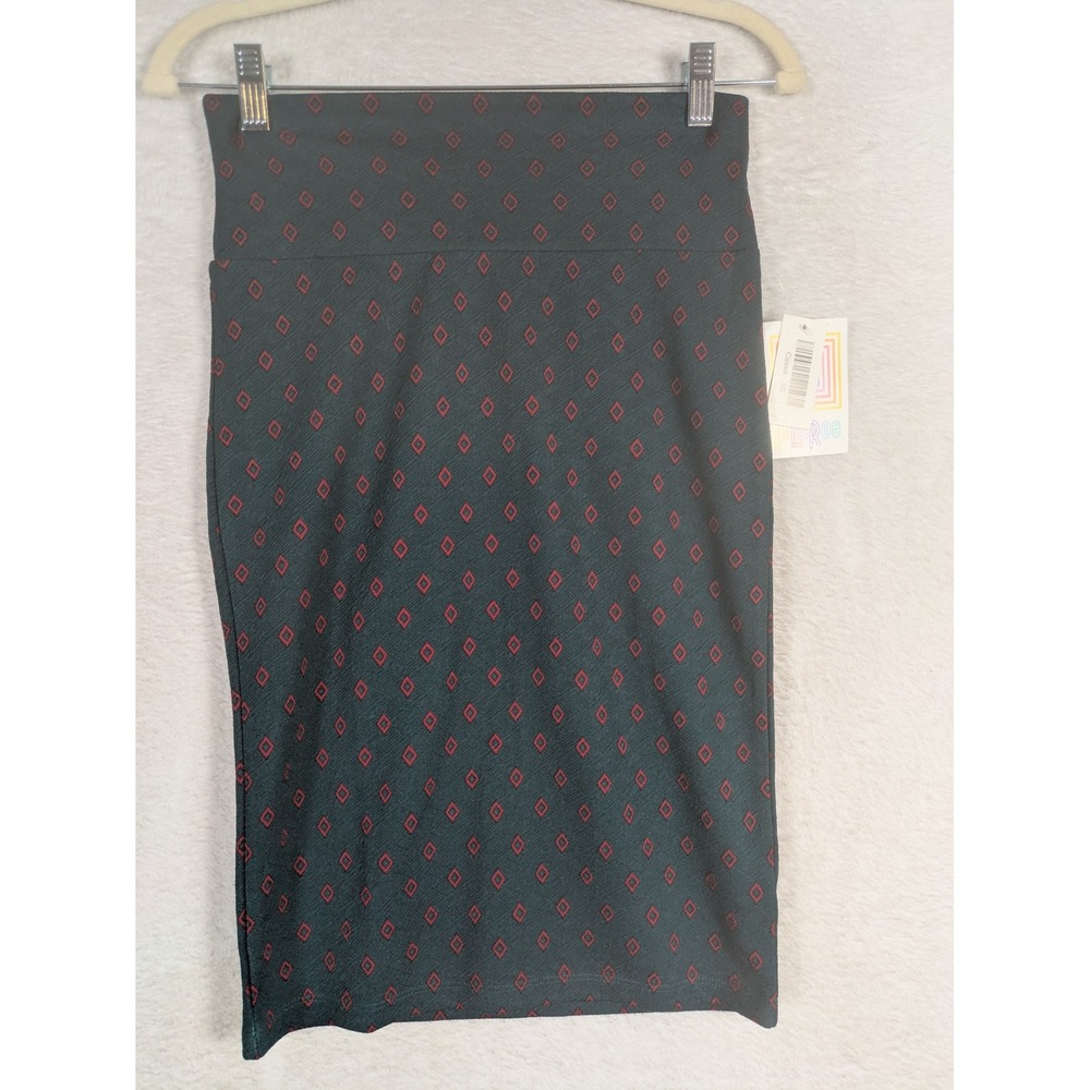 NEW LuLaRoe Skirt Women's XS Green Red Cassie Geometric Diamond Pencil Skirt